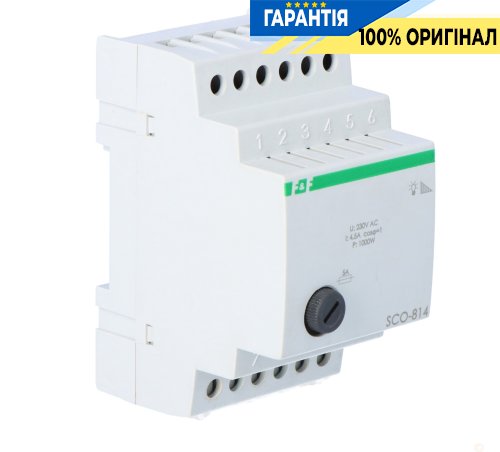 Регулятор яскравості SCO-814 F&F DIN 1000Вт 230V/AC з запам'ятовуванням рівня