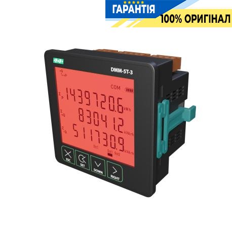 Аналізатор параметрів мережі F&F DMM-5T-3 щитовий з інтерфейсом Modbus-RTU, артикул DMM-5T-3