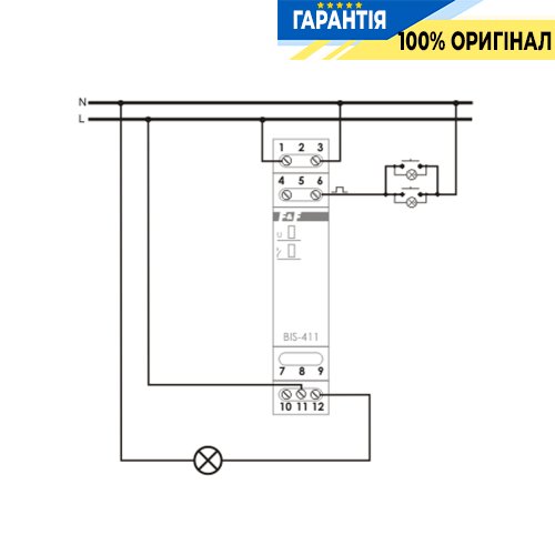 Импульсное реле F&F BIS-411M-LED, 1xNO, 16А, 230В с LED-индикацией