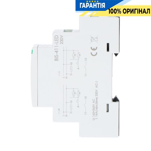 Импульсное реле F&F BIS-411-LED, 1xNO 16А/230В с защитой контактов от пусковых токов