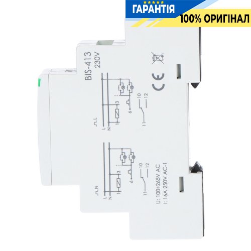 Імпульсне реле F&F BIS-413-24V, 1xNO/NC, 16А, 24V AC/DC з затримкою часу