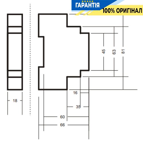 Контактор модульний F&F ST25-20-M, 2NO, 25А, 230В, на DIN-рейку