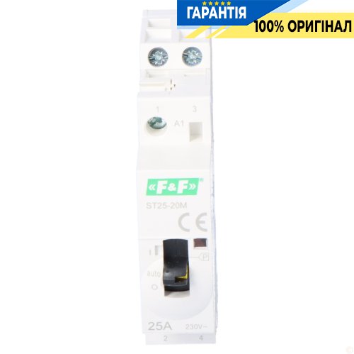 Контактор модульний F&F ST25-20-M, 2NO, 25А, 230В, на DIN-рейку