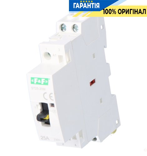 Контактор модульний F&F ST25-20-M, 2NO, 25А, 230В, на DIN-рейку