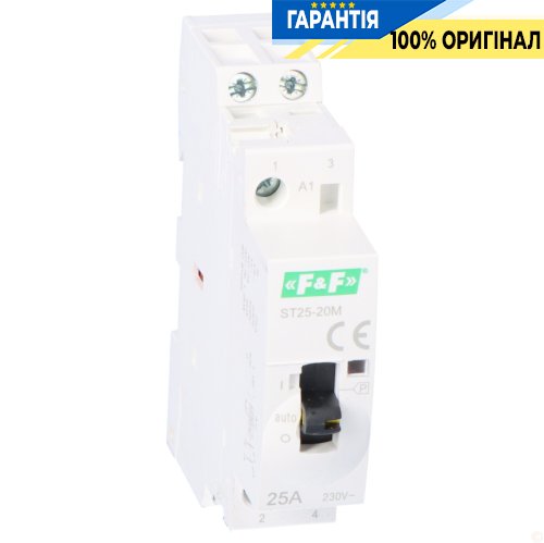 Контактор модульний F&F ST25-20-M, 2NO, 25А, 230В, на DIN-рейку