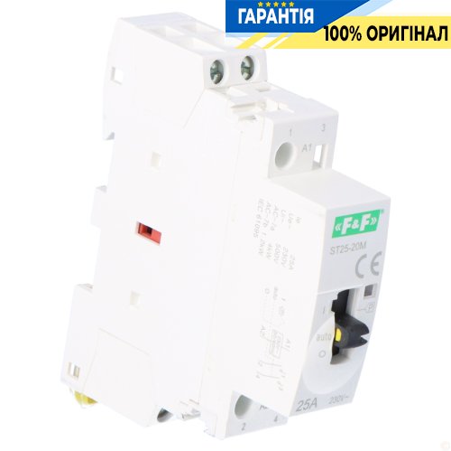 Контактор модульний F&F ST25-20-M, 2NO, 25А, 230В, на DIN-рейку