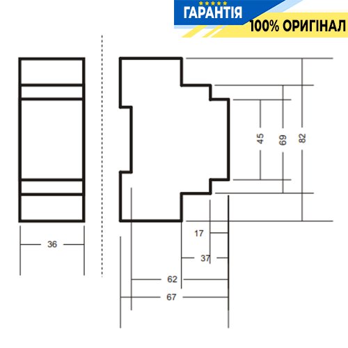 Модульний контактор F&F ST25-40-M, 4NO, 25А, 230В, DIN-рейка