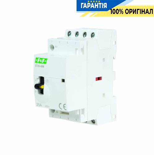 Модульний контактор F&F ST25-40-M, 4NO, 25А, 230В, DIN-рейка