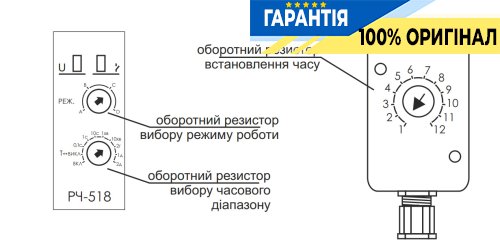 Реле часу PCU-518DUO F&F з зовнішнім потенціометром, 1NO/NC, 8А, 230В/AC, 24В/ACDC, монтаж на DIN-рейку