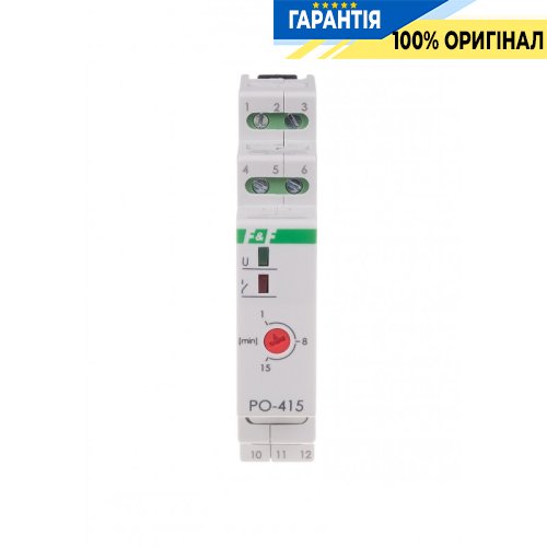 Реле часу PO-415 F&F DIN 1ПК 10А 230V/AC, затримка після вимкнення 1-15 хв