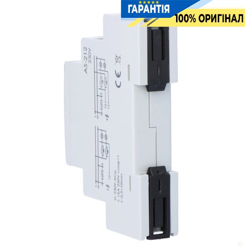 Реле лестничное F&F AS-212, 1 модуль, DIN-рейка, 1НВ, 230В/16А, задержка 0,5-10 мин