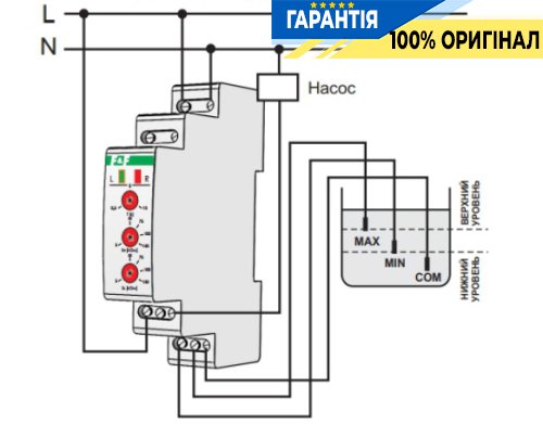 Реле рівня рідини F&F PZ-818B двохрівневе з затримкою включення