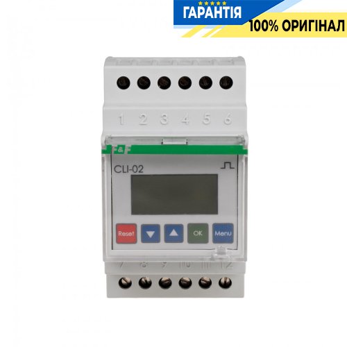 Лічильник імпульсів F&F CLI-02 24-264В AC/DC 1xNO/NC 8А програмований