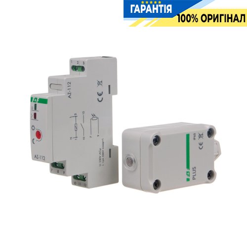 Сумеречне реле з герметичним зондом AZ-112-PLUS F&F DIN 220-230В AC 1НО 16А 2-1000Lx