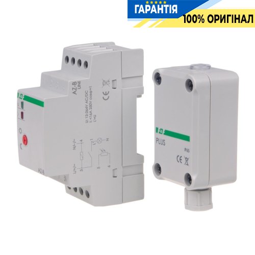 Сумеречне реле AZ-B-PLUS-UNI F&F DIN 12-264В AC/DC 1НО 16А 2-1000Lx IP65 датчик