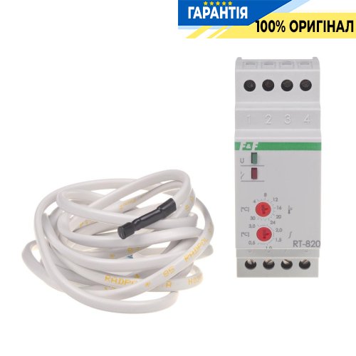Регулятор температуры F&F RT-820 DIN 1ПК 16А 230V/AC, диапазон -4…+30°C