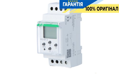 Таймер програмований F&F PCZ-521.3 DIN 24-264В AC/DC 1ПК 16А тижневий одноканальний з NFC