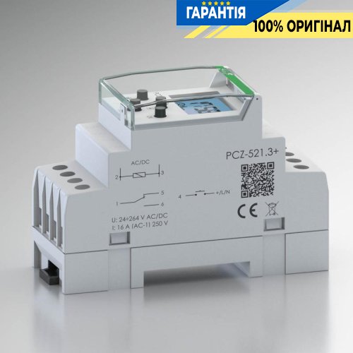 Таймер недельный программируемый PCZ-521.3-PLUS F&F DIN 1ПК 16А 24-264V AC/DC