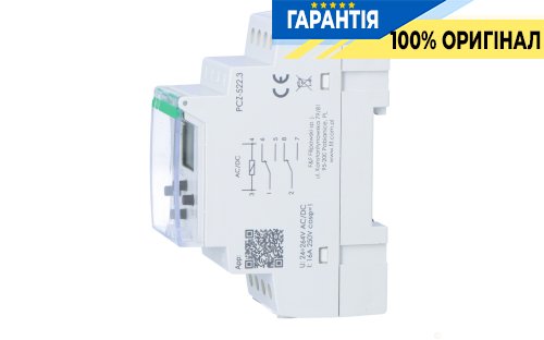 Таймер програмований F&F PCZ-522.3 тижневий двоканальний 16А 24-264В AC/DC з NFC, DIN