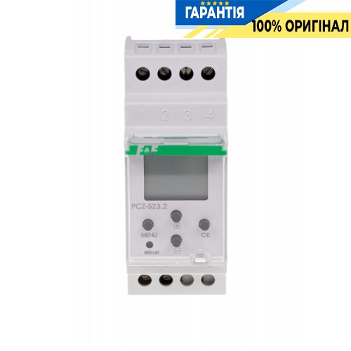 Програмований таймер F&F PCZ-523.2 DIN 24-264В AC/DC 1ПК 16А імпульсний