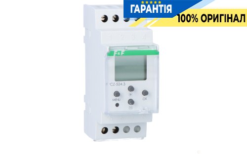Программируемый таймер F&F PCZ-524.3 DIN 24-264В AC/DC 1ПК астрономический одноканальный с NFC