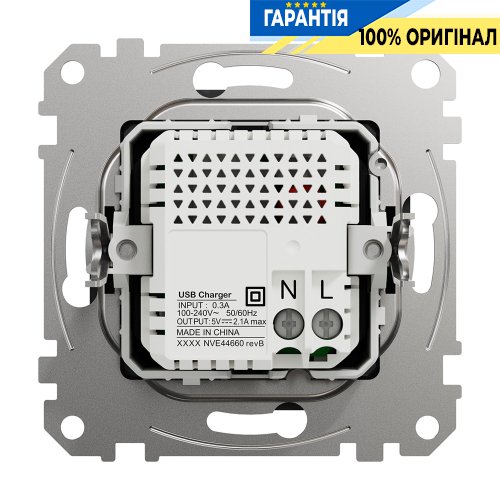 USB розетка тип A+A 2,1A Schneider Electric «Sedna Design» SDD114401 (цвет - черный)