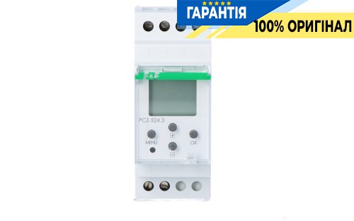 Программируемый таймер F&F PCZ-524.3 DIN 24-264В AC/DC 1ПК астрономический одноканальный с NFC