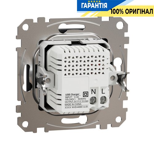 USB розетка тип A+A 2,1A Schneider Electric «Sedna Design» SDD114401 (цвет - черный)