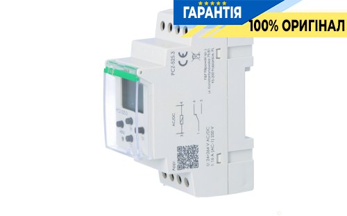 Програмований таймер F&F PCZ-525.3 DIN 24-264В AC/DC 1ПК 16А з астрономічним режимом та NFC