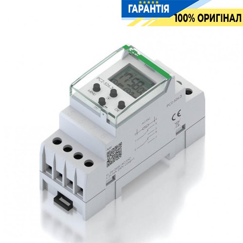 Таймер програмований F&F PCZ-526.3 DIN 24-264В AC/DC 2 канали 16А астрономічний, NFC