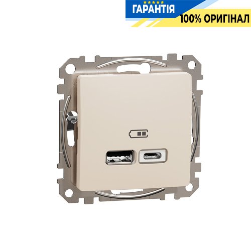 USB розетка тип A+C 2,4A Schneider Electric Sedna Design SDD112402 (колір - бежевий)