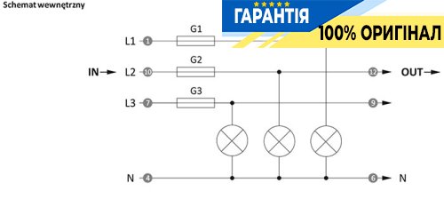 Блок предохранителей LK-BZ-3G F&F с индикатором 3×230В~+N (6.3А), 3 LED, артикул LK-BZ-3G