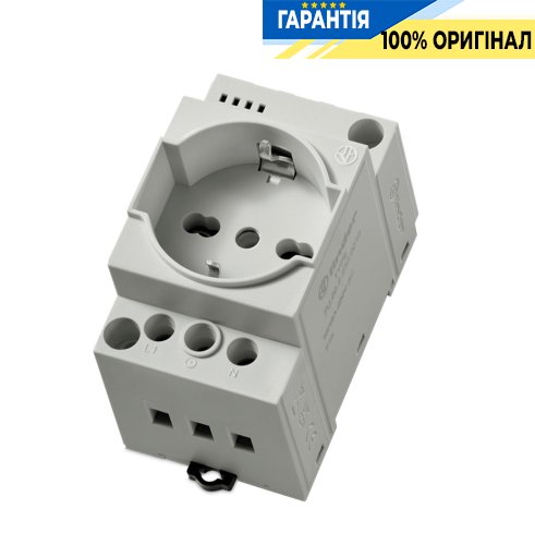 Розетка на DIN-рейку Schuko Finder 7U.00.8.230.0000 сіра, надійне підключення електроприладів