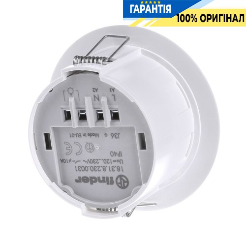 Датчик движения и присутствия Finder 18.31.8.230.0031 1NO 10A AgSnO2 360°/110° потолочный скрытый/открытый монтаж