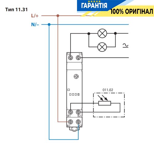 Модульне фотореле Finder 113182300000, 1 НВ, 16А, ~230В AC