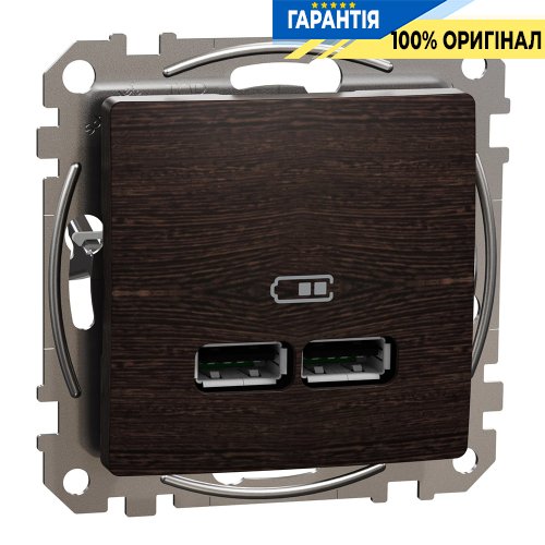 USB розетка тип A+A 2,1A «Sedna Elements» Schneider Electric SDD181401 (колір - венге)
