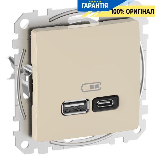 USB розетка тип A+C (45 Вт) Schneider Electric Sedna Design SDD112404 (колір - бежевий)