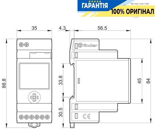 Цифровое недельное астрономическое реле времени 2ПК 16А 230В NFC Finder 12.A2.8.230.0000