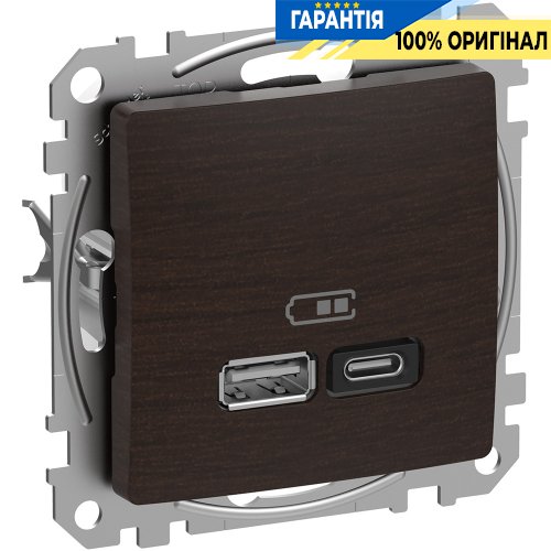 USB розетка тип A+C (45 Вт) Schneider Electric Sedna Elements SDD181404 (колір - венге)