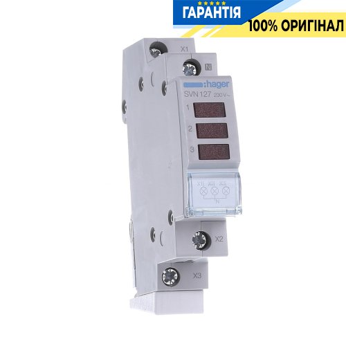 Світлодіодний індикатор 3-фазний Hager SVN127 червоний 230В AC