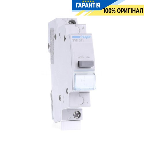 Кнопочный выключатель Hager SVN311, 16A, 250В AC, 1 Н.О. без фиксации