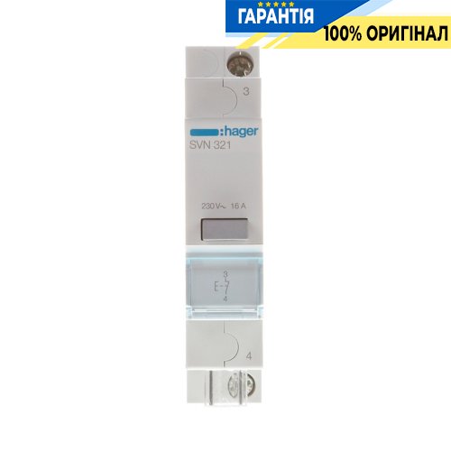 Кнопочный выключатель Hager SVN321, 16A, 250В AC, 1 Н.З без фиксации