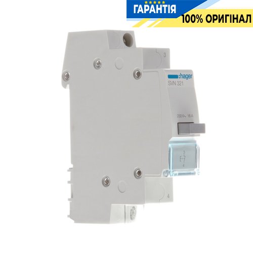 Кнопочный выключатель Hager SVN321, 16A, 250В AC, 1 Н.З без фиксации