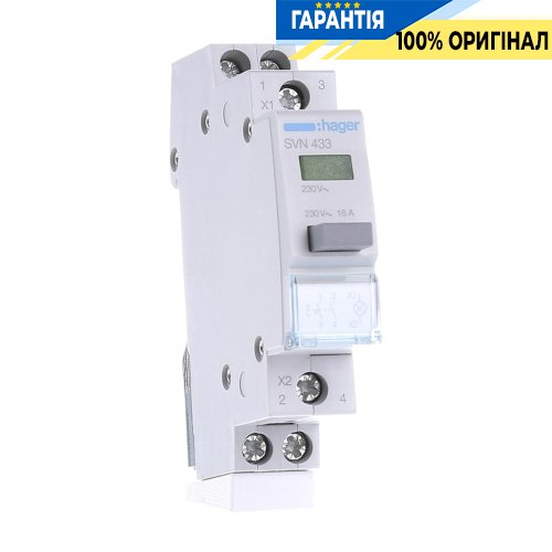 Кнопка керування Hager SVN433 з 2 контактами Н.В. та індикацією