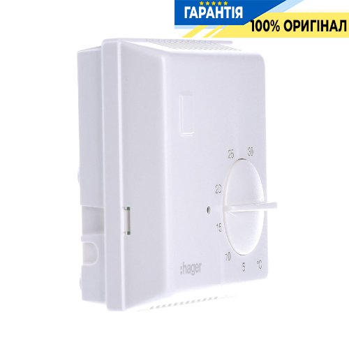 Цифровий біметалічний термостат Hager EK054 без індикатора, точне керування температурою