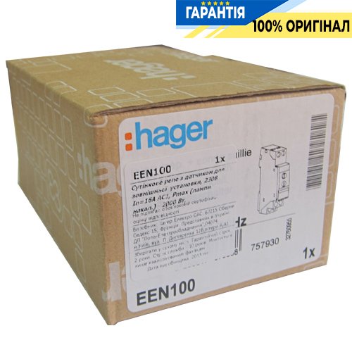 Сумеречне реле з датчиком для зовнішнього монтажу Hager EEN100