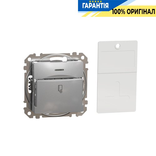 Карточный выключатель 10А, Schneider Electric «Sedna Design» SDD113121 (цвет - алюминий)