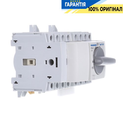 Перемикач трипозиційний модульний I-0-II 4 полюси 20А до 16мм² HIM402 Hager