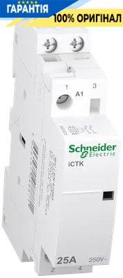 Контактор Schneider Electric 25A 250V 2НО котушка 230-240V AC DIN Acti9 iCTK A9C40225