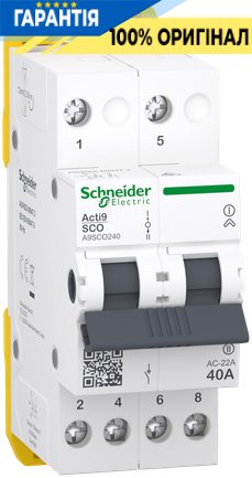Перемикач 3-позиційний (I-0-II) iSSW Acti9, 2 полюси, 40 А, 400/415 В, Schneider Electric A9SCO240